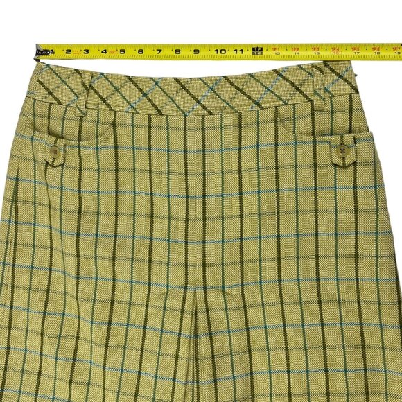 Ann Taylor LOFT Wool Blend Lined Windowpane Plaid Box Pleat Skirt Y2K Size 12 - Picture 4 of 15